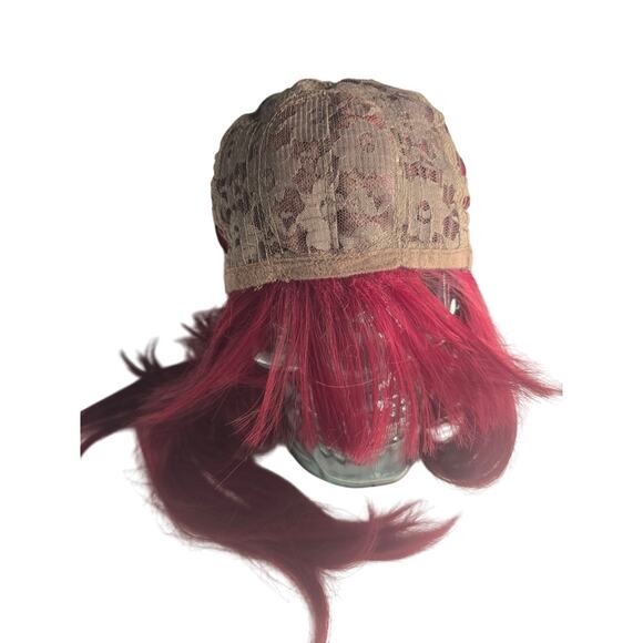 Full Bang Wine Red Color Synthetic Wig - Red Wine 22INCH - Picture 3 of 8